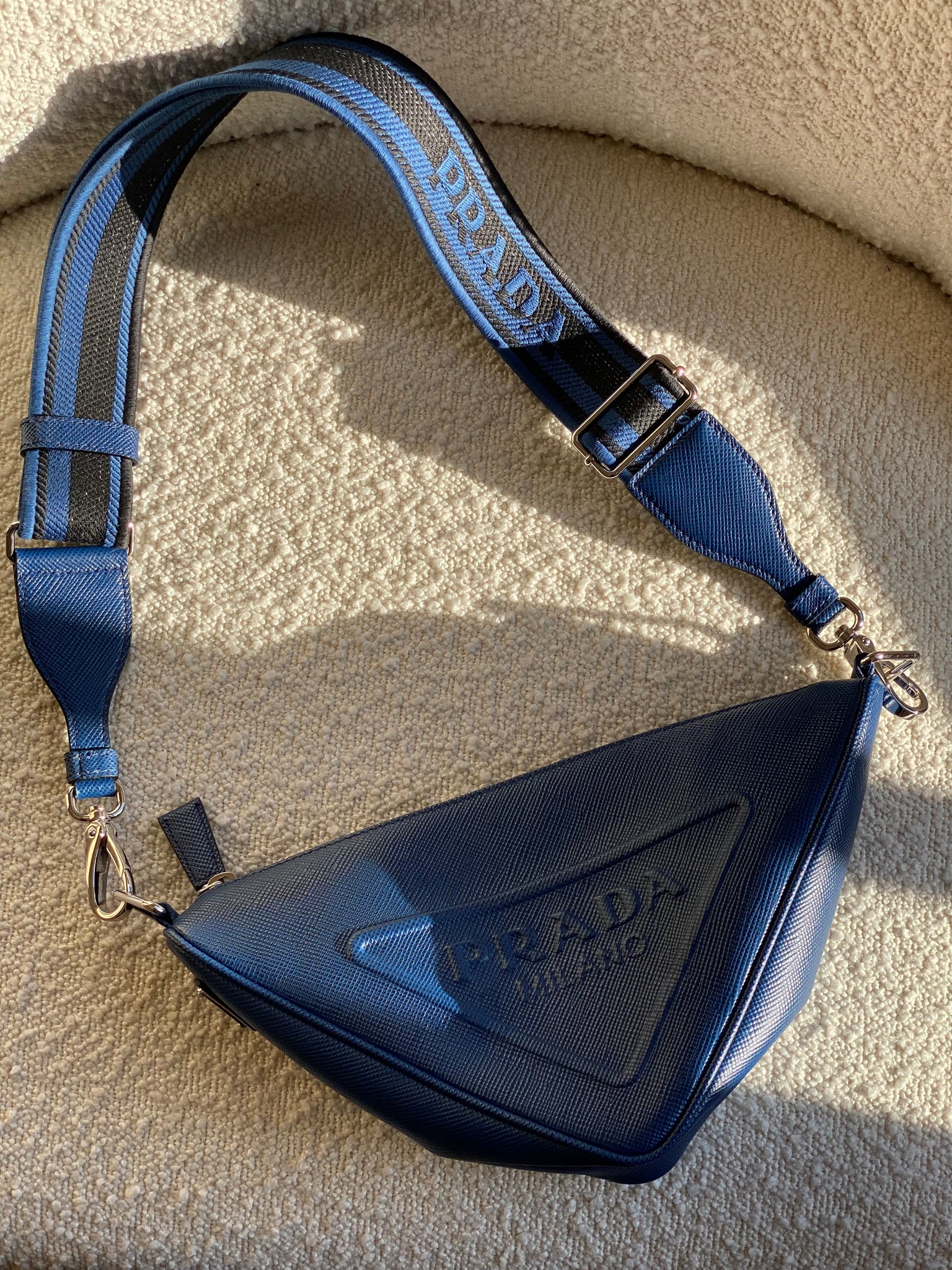 Prada Large Triangle Bag Bluette – STYLISHTOP