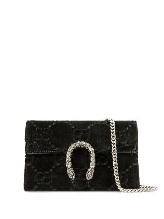 Gucci Black Dionysus Gg Velvet Super Mini Bag